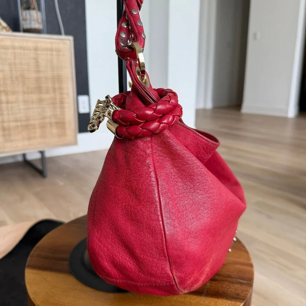 Hard to Find!! Jimmy Choo Red Leather Sky Hobo Bag